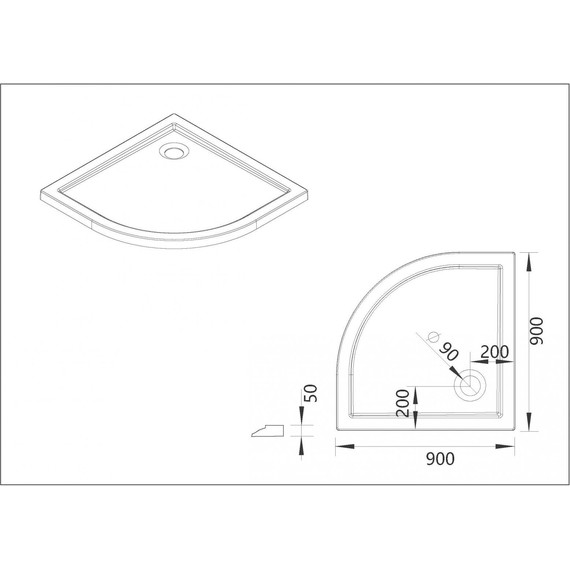 Поддон акриловый Vincea 90х90 см VST-5AQ-9090 - фото 5