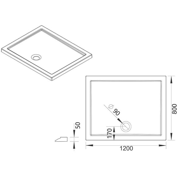 Поддон акриловый Vincea 120×80 см VST-5AR-8012 - фото 6
