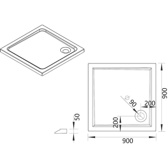 Поддон акриловый Vincea 90×90 см VST-5AS-9090 - фото 6
