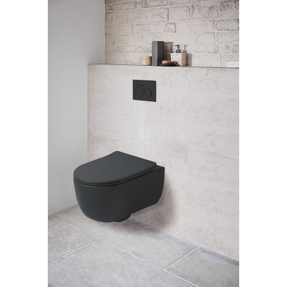 Унитаз подвесной безободковый Vincea Evo VT1-34SMB с крышкой микролифт, черный матовый, Цвет производителя: чёрный матовый - фото 2