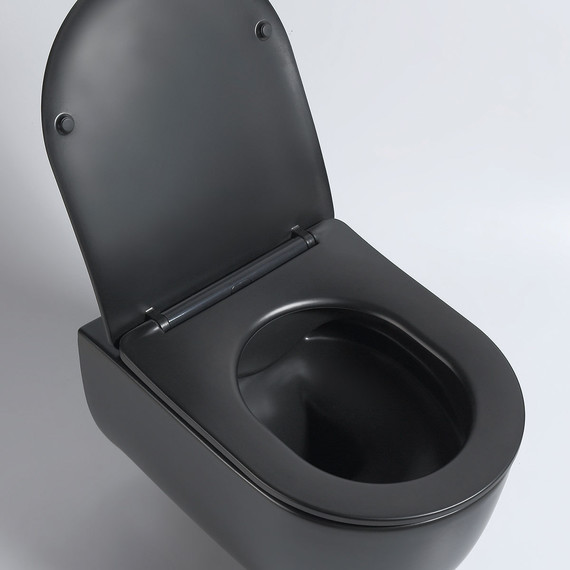 Унитаз подвесной безободковый Vincea Evo VT1-34SMB с крышкой микролифт, черный матовый, Цвет производителя: чёрный матовый - фото 8