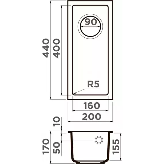 Кухонная мойка Omoikiri Bosen 20-U-ES 4997203, espresso, Цвет производителя: espresso - фото 2