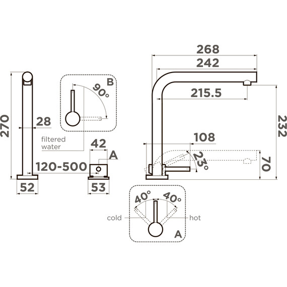 Смеситель для кухни Omoikiri Nara 2 Plus-LG 4994486, светлое золото - фото 4
