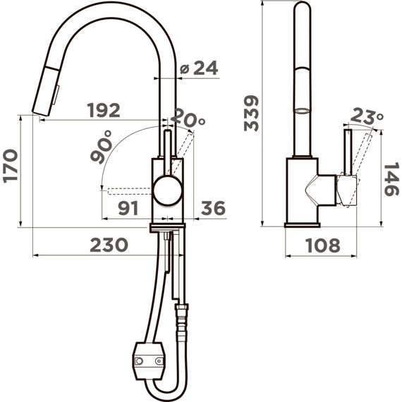 Смеситель для кухни Omoikiri Shinagawa-SB-C 4994458 - фото 4