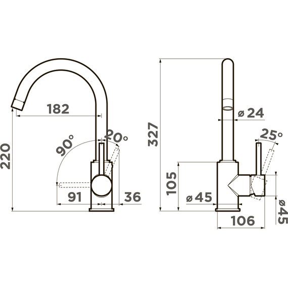 Смеситель для кухни Omoikiri Shinagawa-LG 4994481, светлое золото - фото 4