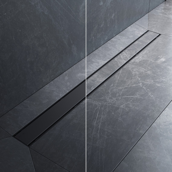 Душевой трап (лоток) 90 AM.PM PrimeFlow W02SC-U11-090-04BM комбинированный затвор с черной матовой решеткой под плитку, Цвет производителя: чёрный, Размер трапа: 900 - фото 3