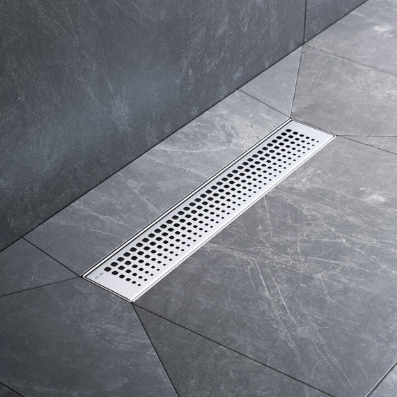 Душевой трап (лоток) 40 AM.PM MasterFlow W01SC-P11-040-01SB комбинированный затвор со стальной матовой решеткой, Цвет производителя: хром, Размер трапа: 400 - фото 3