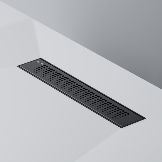 Душевой трап (лоток) 40 AM.PM PrimeFlow W02SC-P11-040-01BM комбинированный затвор с черной матовой решеткой, Цвет производителя: чёрный, Размер трапа: 400 - фото 2