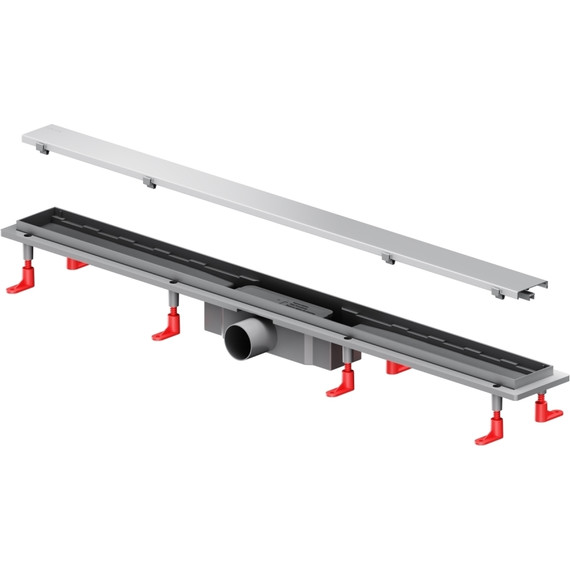 Душевой трап (лоток) 90 AM.PM PrimeFlow W02SC-U11-090-04SB комбинированный затвор со стальной матовой решеткой под плитку, Цвет производителя: хром, Размер трапа: 900 - фото 11