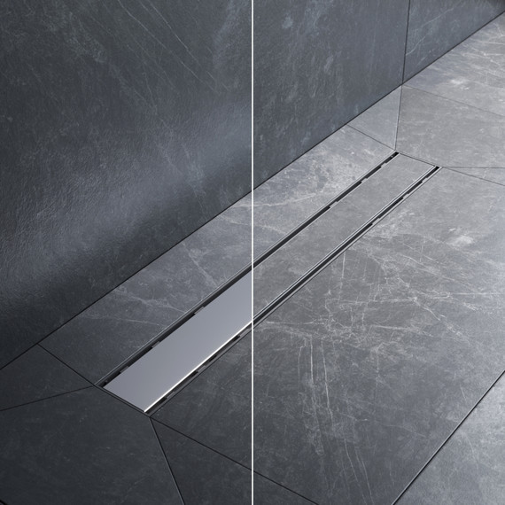 Душевой трап (лоток) 60 AM.PM PrimeFlow W02SC-U11-060-04SB комбинированный затвор со стальной матовой решеткой под плитку, Цвет производителя: хром, Размер трапа: 600 - фото 3