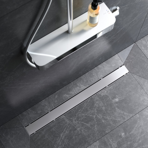 Душевой трап (лоток) 80 AM.PM PrimeFlow W02SC-U11-080-04SB комбинированный затвор со стальной матовой решеткой под плитку, Цвет производителя: хром, Размер трапа: 800 - фото 4