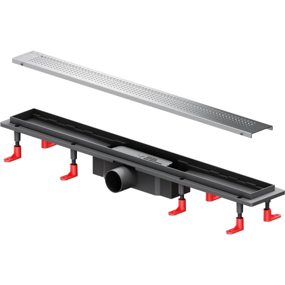 Душевой трап (лоток) 70 AM.PM PrimeFlow W02SC-P11-070-01SB комбинированный затвор со стальной матовой решеткой, Цвет производителя: хром, Размер трапа: 700 - фото 11