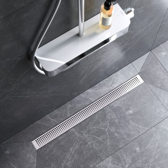 Душевой трап (лоток) 80 AM.PM MasterFlow W01SC-P11-080-01SB комбинированный затвор со стальной матовой решеткой, Цвет производителя: хром, Размер трапа: 800 - фото 4