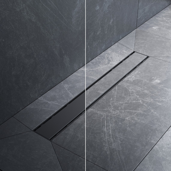 Душевой трап (лоток) 60 AM.PM PrimeFlow W02SC-U11-060-04BM комбинированный затвор с черной матовой решеткой под плитку, Цвет производителя: чёрный, Размер трапа: 600 - фото 4