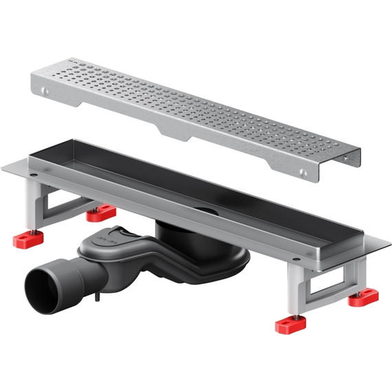 Душевой трап (лоток) 40 AM.PM MasterFlow W01SC-P11-040-01SB комбинированный затвор со стальной матовой решеткой, Цвет производителя: хром, Размер трапа: 400 - фото 11