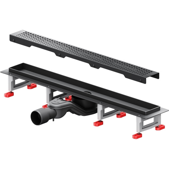 Душевой трап (лоток) 60 AM.PM MasterFlow W01SC-P11-060-01BM комбинированный затвор с черной матовой решеткой, Цвет производителя: чёрный, Размер трапа: 600 - фото 11