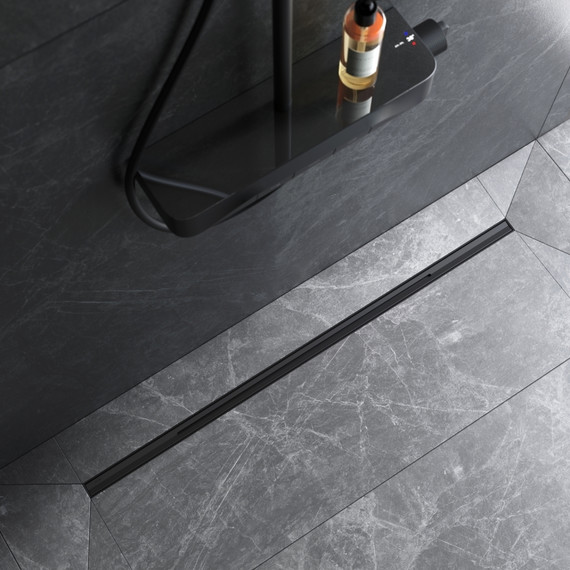 Душевой трап (лоток) 100 AM.PM MasterFlow Slim W01SC-S11-100-05BM комбинированный затвор с черной матовой решеткой - фото 4