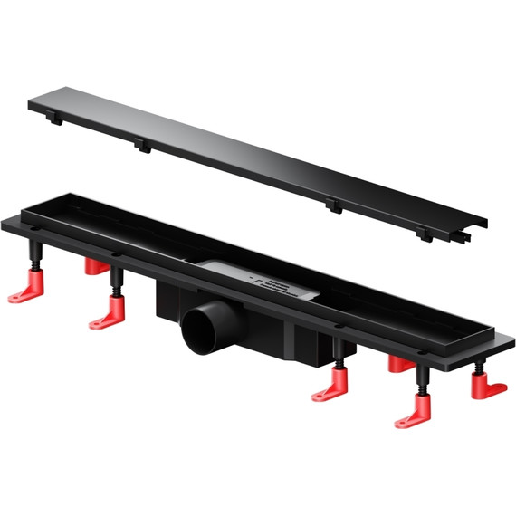 Душевой трап (лоток) 60 AM.PM PrimeFlow W02SC-U11-060-04BM комбинированный затвор с черной матовой решеткой под плитку, Цвет производителя: чёрный, Размер трапа: 600 - фото 11