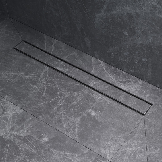 Душевой трап (лоток) 70 AM.PM PrimeFlow W02SC-U11-070-04BM комбинированный затвор с черной матовой решеткой под плитку - фото 5