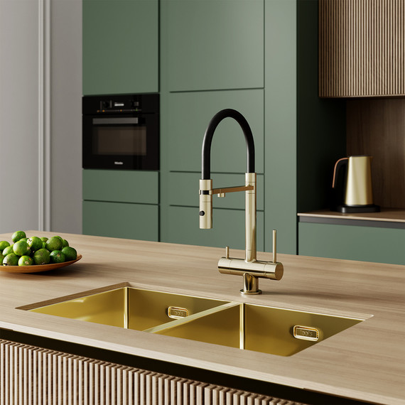 Смеситель для кухни Iddis Ace ACEMGFFi05, матовое золото/чёрный - фото 14