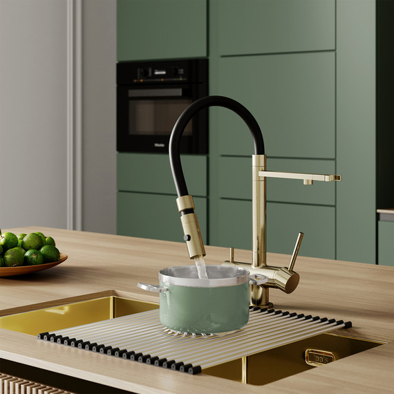 Смеситель для кухни Iddis Ace ACEMGFFi05, матовое золото/чёрный - фото 16