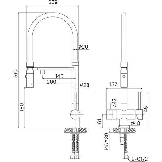 Смеситель для кухни Iddis Ace ACEMGFFi05, матовое золото/чёрный - фото 17
