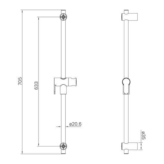 Душевой гарнитур Iddis Optima Home OPH3F20i16 со штангой 70 см, графит - фото 10