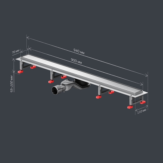 Душевой трап (лоток) 90 AM.PM MasterFlow W01SC-U11-090-04SB комбинированный затвор со стальной матовой решеткой под плитку, Цвет производителя: хром, Размер трапа: 900 - фото, картинка 10 Душевой трап (лоток) 90 AM.PM MasterFlow W01SC-U11-090-04SB комбинированный затвор со стальной матовой решеткой под плитку, Цвет производителя: хром, Размер трапа: 900 - фото 10