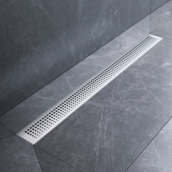 Душевой трап (лоток) 80 AM.PM MasterFlow W01SC-P11-080-01SB комбинированный затвор со стальной матовой решеткой, Цвет производителя: хром, Размер трапа: 800 - фото 3