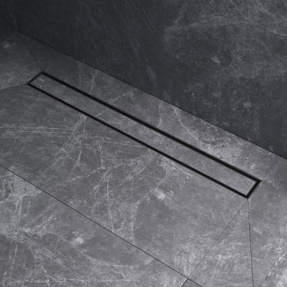 Душевой трап (лоток) 70 AM.PM MasterFlow W01SC-U11-070-04BM комбинированный затвор с черной матовой решеткой под плитку, Цвет производителя: чёрный, Размер трапа: 700 - фото 5