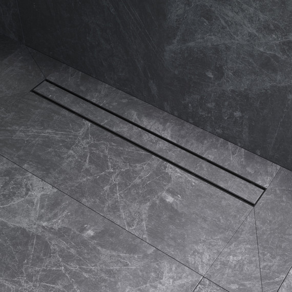 Душевой трап (лоток) 80 AM.PM PrimeFlow W02SC-U11-080-04BM комбинированный затвор с черной матовой решеткой под плитку, Цвет производителя: чёрный, Размер трапа: 800 - фото 5