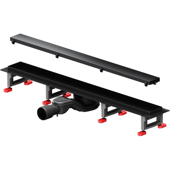 Душевой трап (лоток) 70 AM.PM MasterFlow W01SC-U11-070-04BM комбинированный затвор с черной матовой решеткой под плитку, Цвет производителя: чёрный, Размер трапа: 700 - фото 11