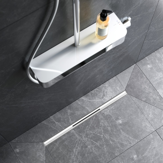 Душевой трап (лоток) 60 AM.PM MasterFlow Slim W01SC-S11-060-05SB комбинированный затвор со стальной матовой решеткой - фото 4