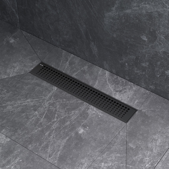 Душевой трап (лоток) 40 AM.PM MasterFlow W01SC-P11-040-01BM комбинированный затвор с черной матовой решеткой, Цвет производителя: чёрный, Размер трапа: 400 - фото 5