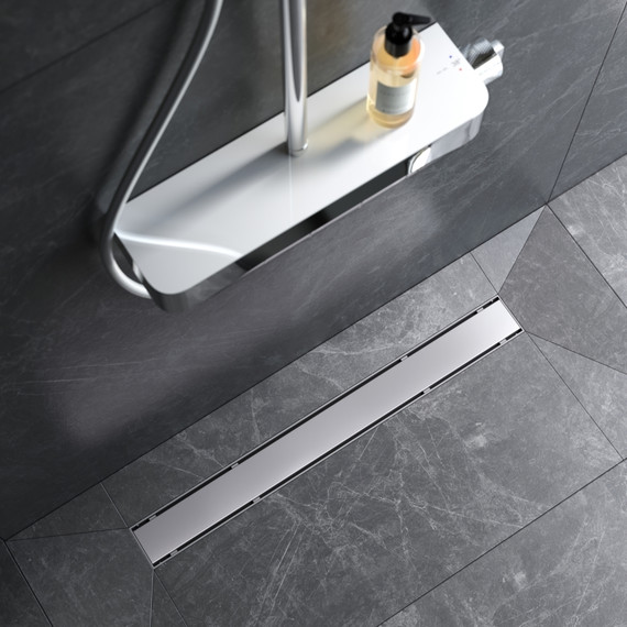 Душевой трап (лоток) 70 AM.PM PrimeFlow W02SC-U11-070-04SB комбинированный затвор со стальной матовой решеткой под плитку - фото 4