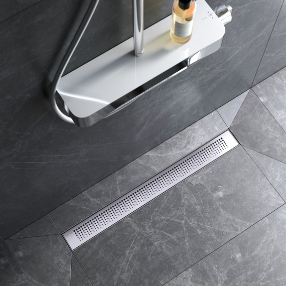 Душевой трап (лоток) 70 AM.PM PrimeFlow W02SC-P11-070-01SB комбинированный затвор со стальной матовой решеткой, Цвет производителя: хром, Размер трапа: 700 - фото 4