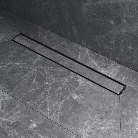 Душевой трап (лоток) 60 AM.PM MasterFlow W01SC-U11-060-04BM комбинированный затвор с черной матовой решеткой под плитку - фото 5