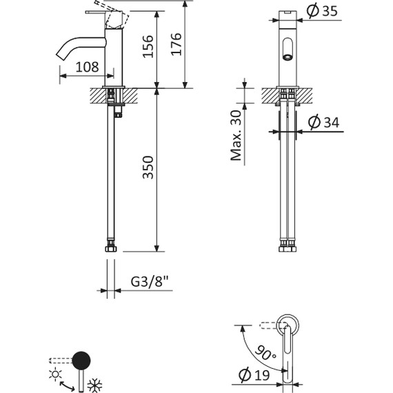Смеситель для раковины Cezares LEAF-LSM2-SS, sunset - фото 2