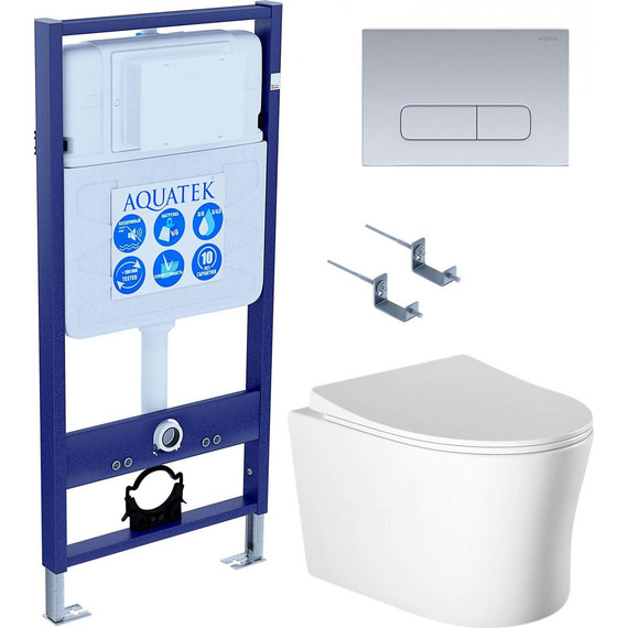 Унитаз с инсталляцией Aquatek Set Ника-014 4в1 - фото 