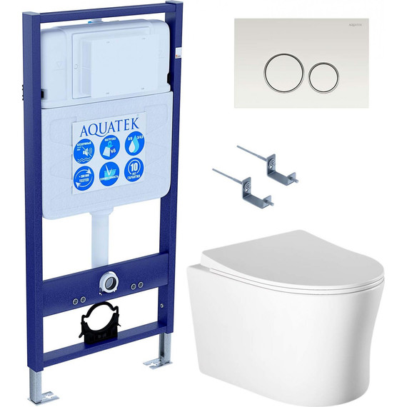 Унитаз с инсталляцией Aquatek Set Ника-016 4в1 - фото 