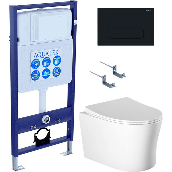 Унитаз с инсталляцией Aquatek Set Ника-015 4в1 - фото 