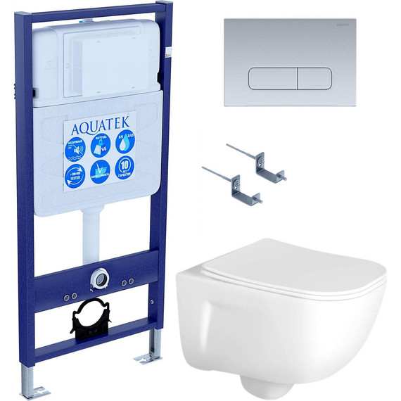 Унитаз с инсталляцией Aquatek Set Дива-014 4в1 - фото 