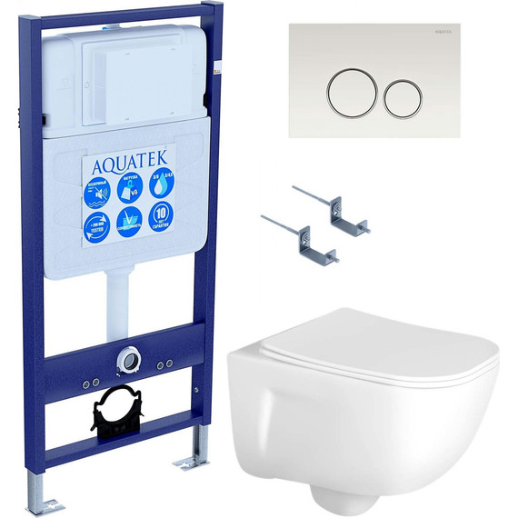 Унитаз с инсталляцией Aquatek Set Дива-016 4в1 - фото 