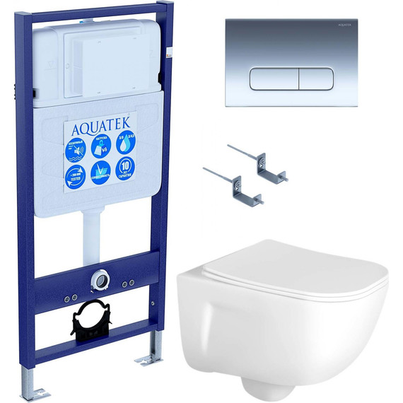 Унитаз с инсталляцией Aquatek Set Дива-017 4в1 - фото 