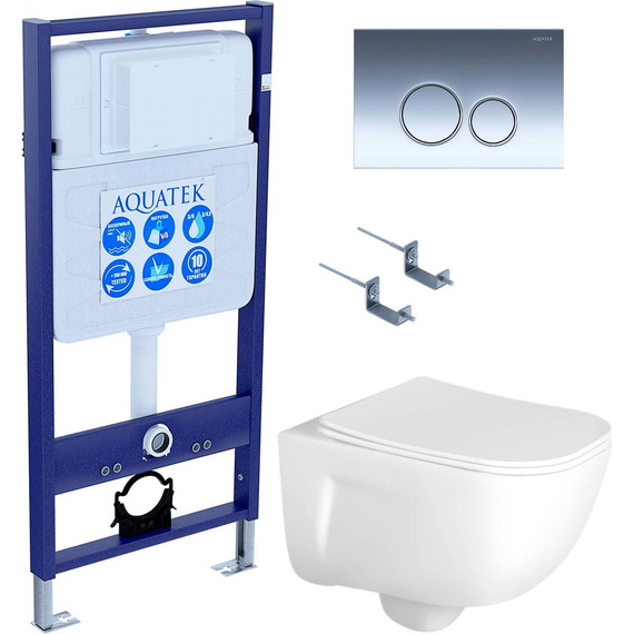 Унитаз с инсталляцией Aquatek Set Дива-018 4в1 - фото 