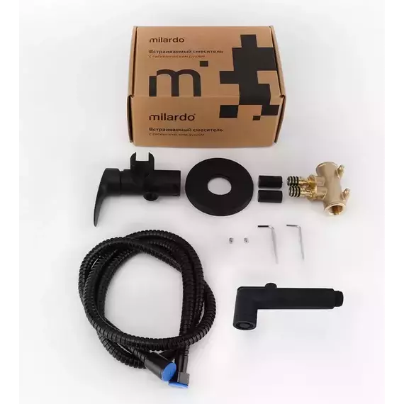 Набор для гигиенического душа Milardo Rora RORBLR0M08, чёрный матовый - фото 4