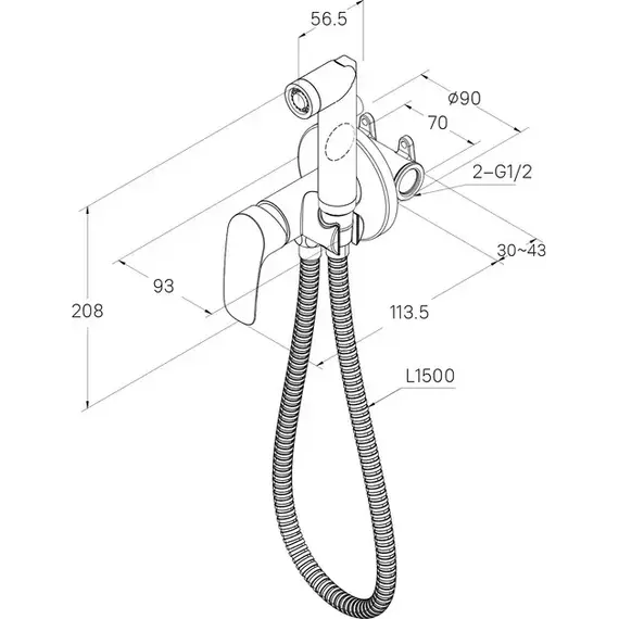 Набор для гигиенического душа Milardo Rora RORBLR0M08, чёрный матовый - фото 8