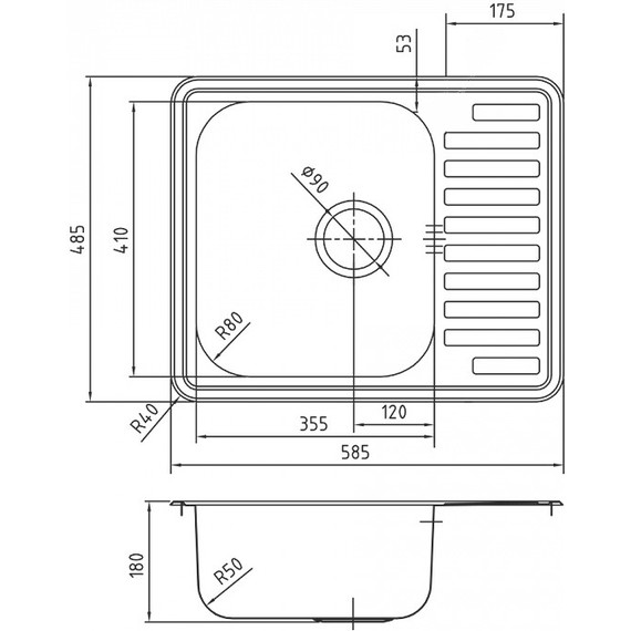 Кухонная мойка Iddis Strit STR58PDi77S 0,8 мм, сталь - фото 12