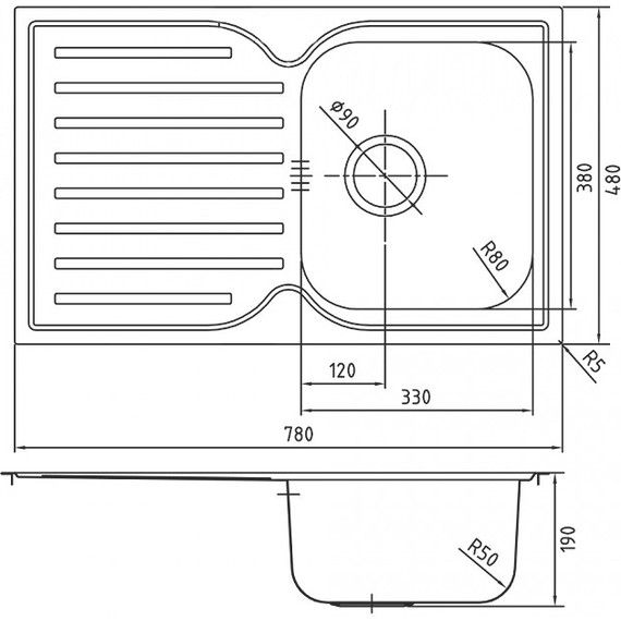 Кухонная мойка Iddis Strit STR78SDi77S 0,8 мм, сталь - фото 12