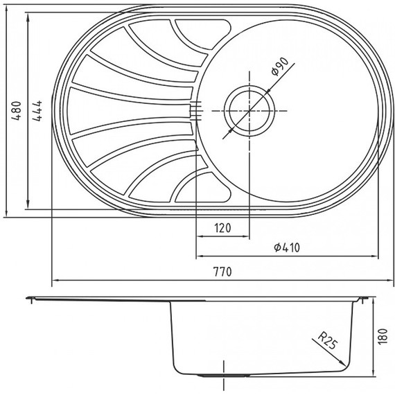 Кухонная мойка Iddis Suno SUN77SDi77S 0,8 мм, сталь - фото 12